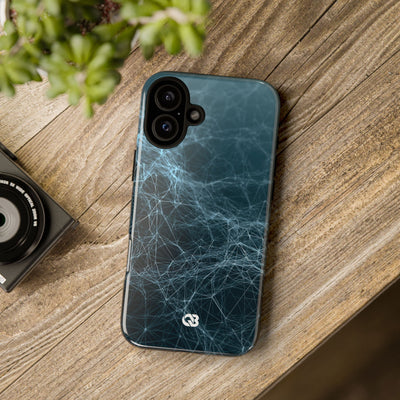 Teal Tough Phone Case for iPhone - Arctic Neural Mesh
