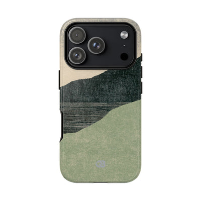 Green Tough Phone Case for iPhone - Moss Ridge Grain