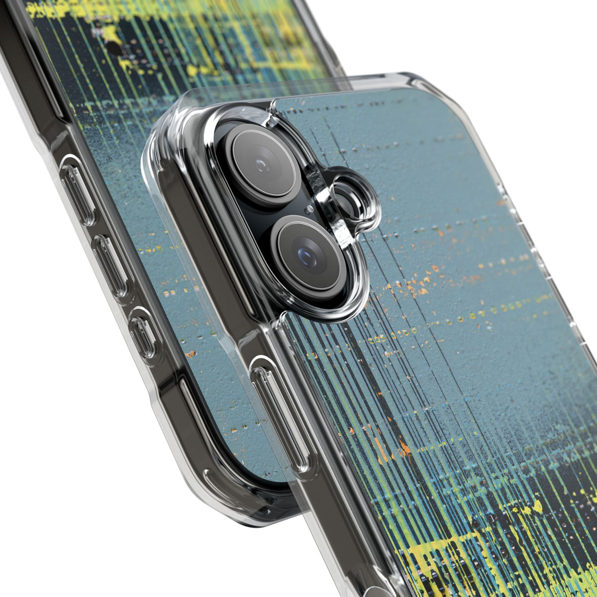 Acid Raster Circuit · Clear Impact Magnetic Phone Case for iPhone · Teal
