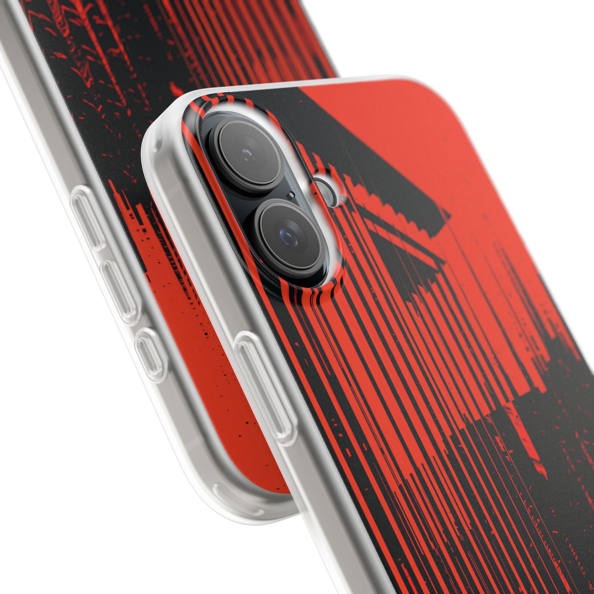 Red Lite Phone Case for iPhone - Crimson Brutalist Distortion