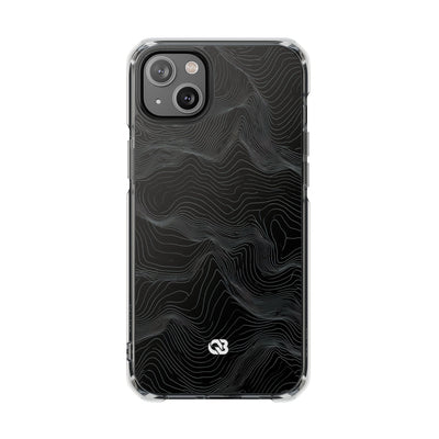 Black Impact MagSafe Phone Case for iPhone - Obsidian Topo Wireframe