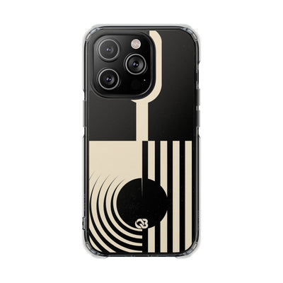 Black Impact MagSafe Phone Case for iPhone - Ivory Signal Grid