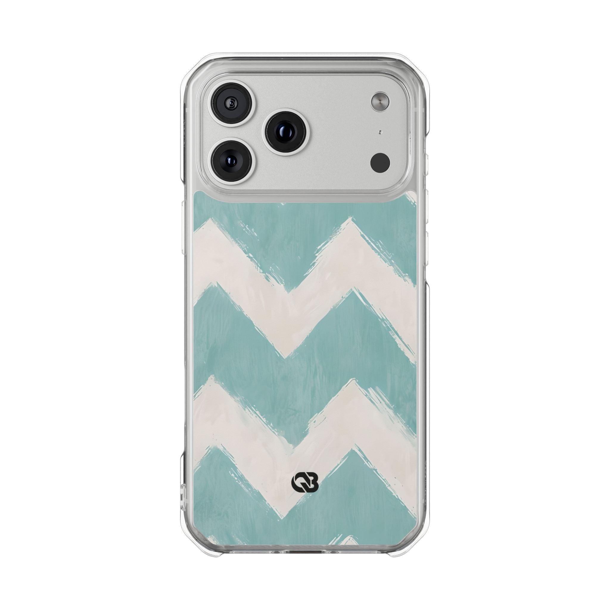 Teal Painted Chevron · Impact Coque de téléphone pour iPhone · Magsafe