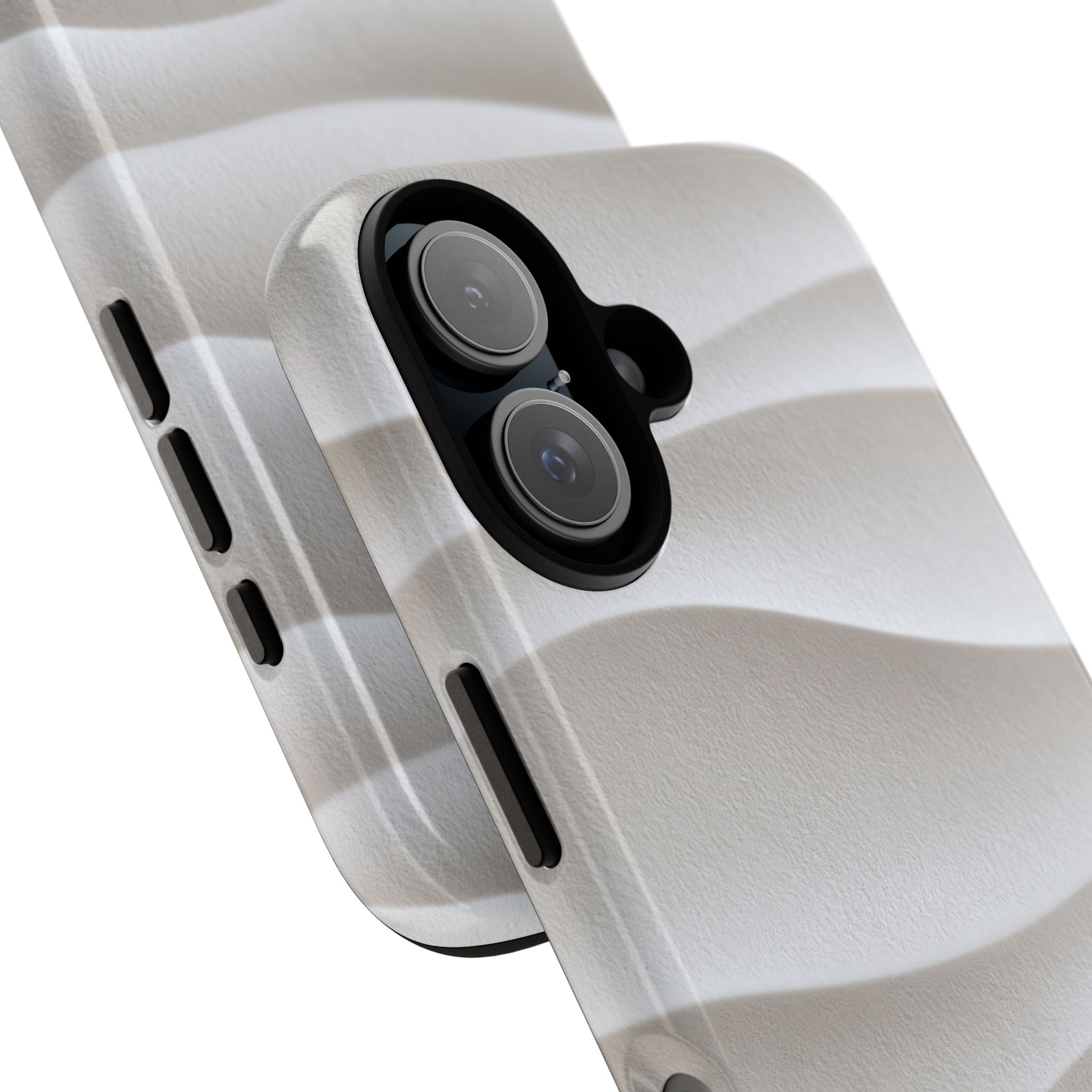 White Tough Phone Case for iPhone - Arctic Flow Ridges