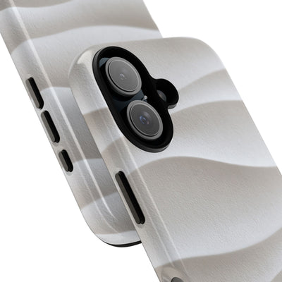 White Tough Phone Case for iPhone - Arctic Flow Ridges