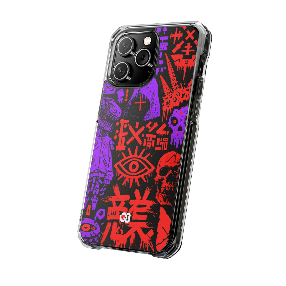 Underground Cyber Glyphs · Clear Impact Magnetic Phone Case for iPhone · Black