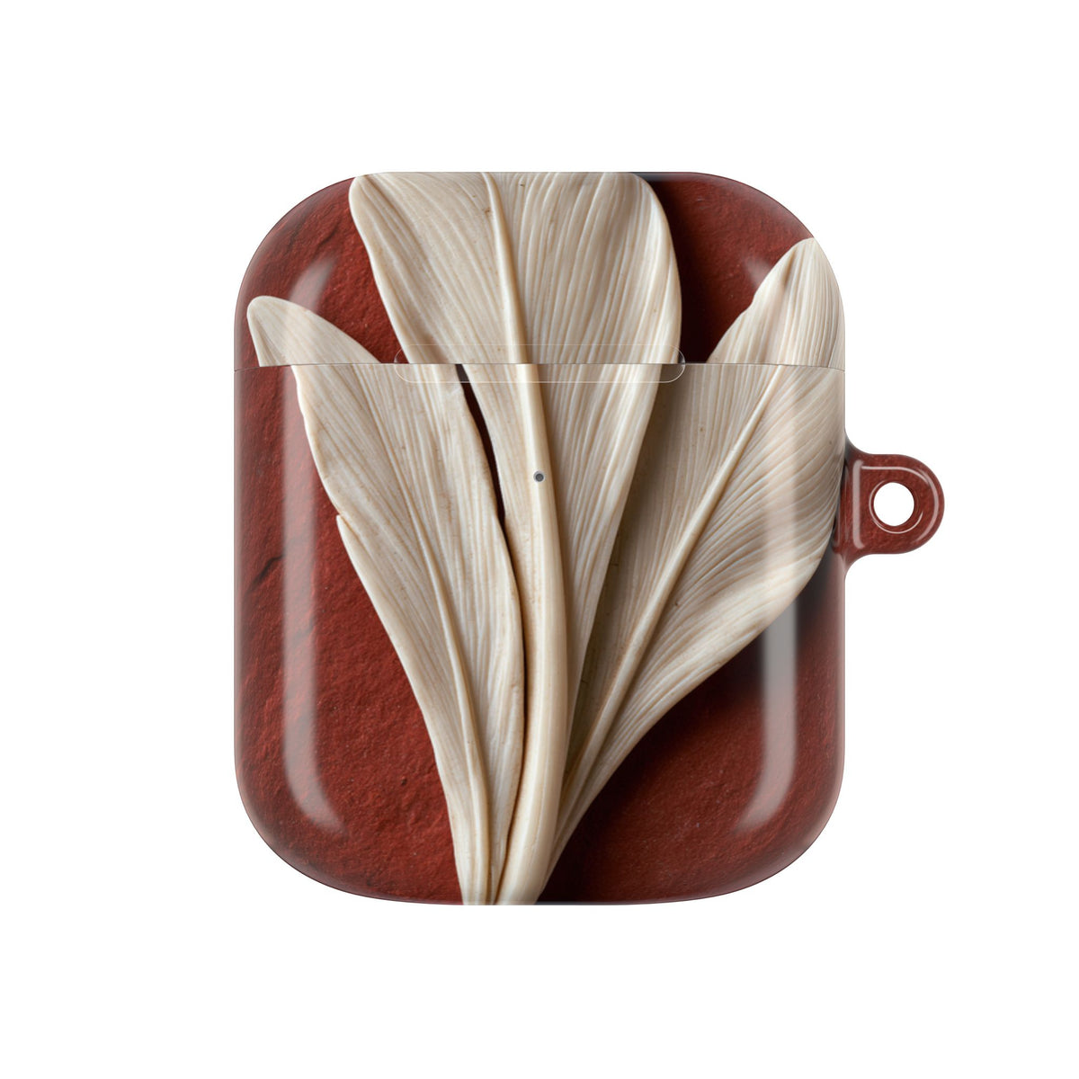 Carved Ivory Plume · Hard Case for AirPods & AirPods Pro · Red