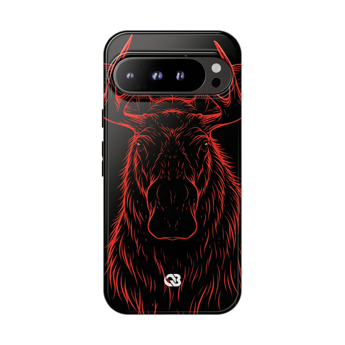 Crimson Horizon Moose · Tough Phone Case for Pixel ·  Black