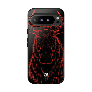 Crimson Horizon Moose · Tough Phone Case for Pixel ·  Black