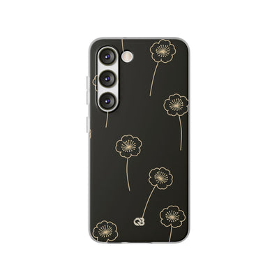Black Lite Phone Case for Samsung - Obsidian Sand Petals