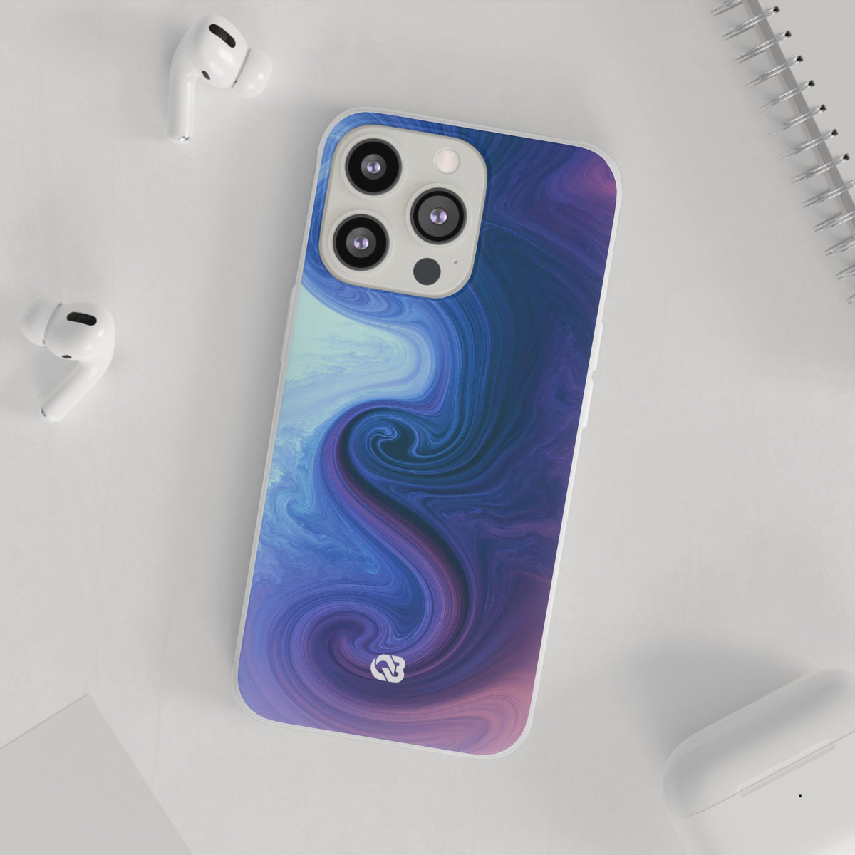 Azure Fluid Swirl · Lite Phone Case for iPhone ·  Blue