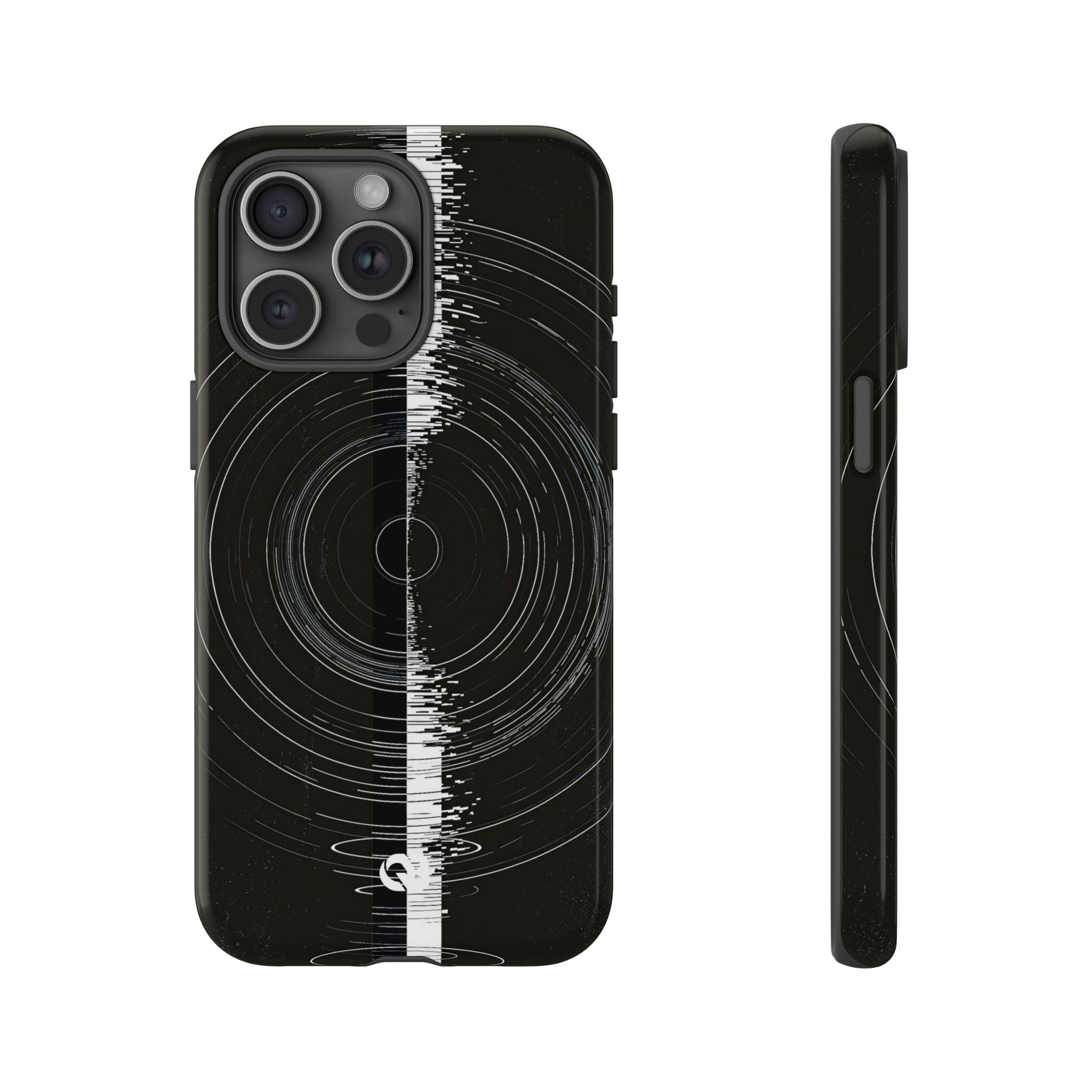 Black Tough Phone Case for iPhone - Obsidian Orbital Signal