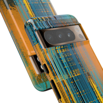 Cyber Glitch Stream · Tough Phone Case for Pixel ·  Teal