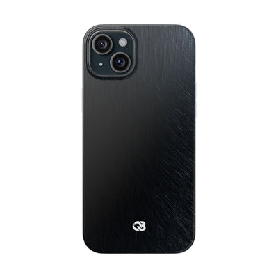 Black Lite Phone Case for iPhone - Midnight Brushed Grain