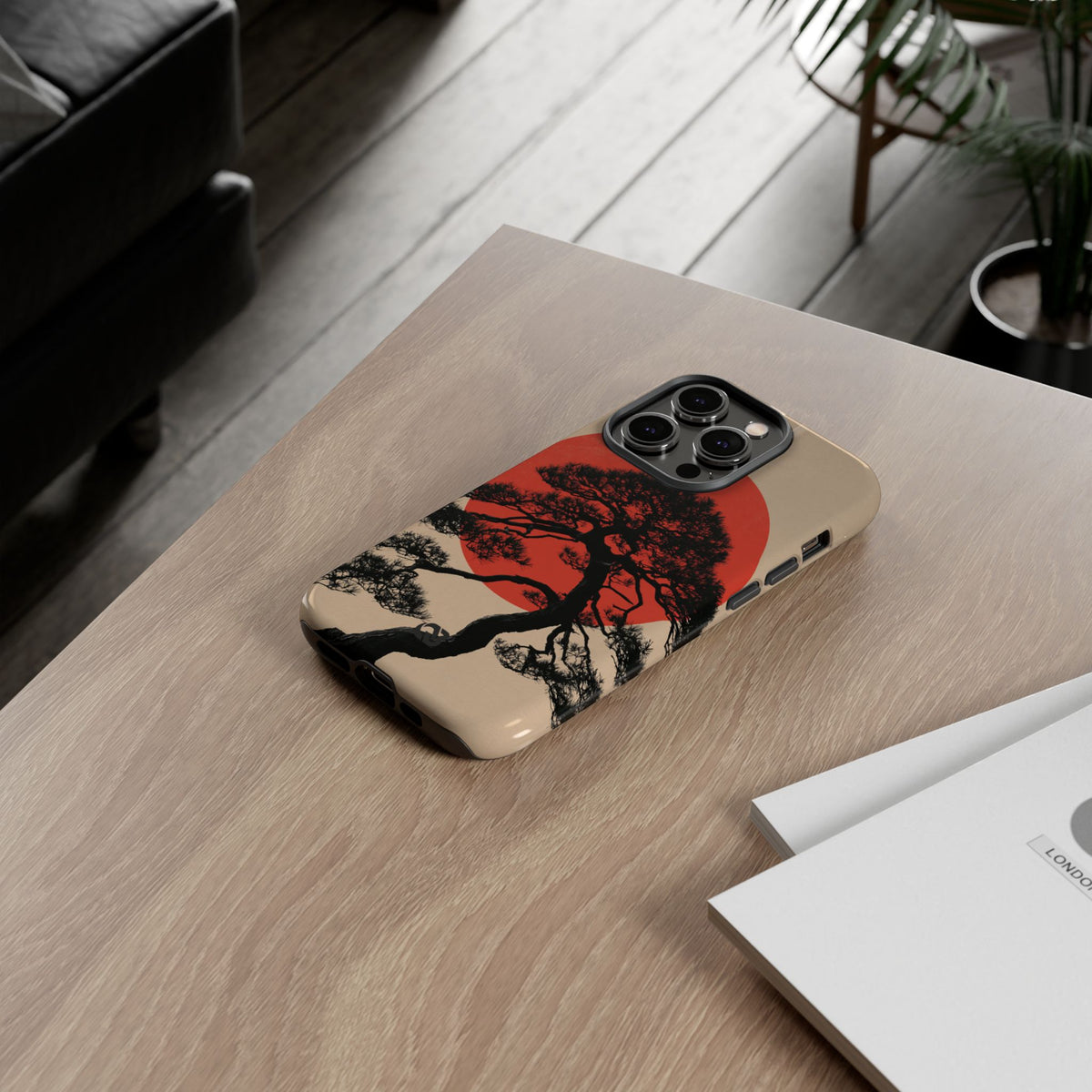 Crimson Pine Solitude · Tough Phone Case for iPhone · Beige