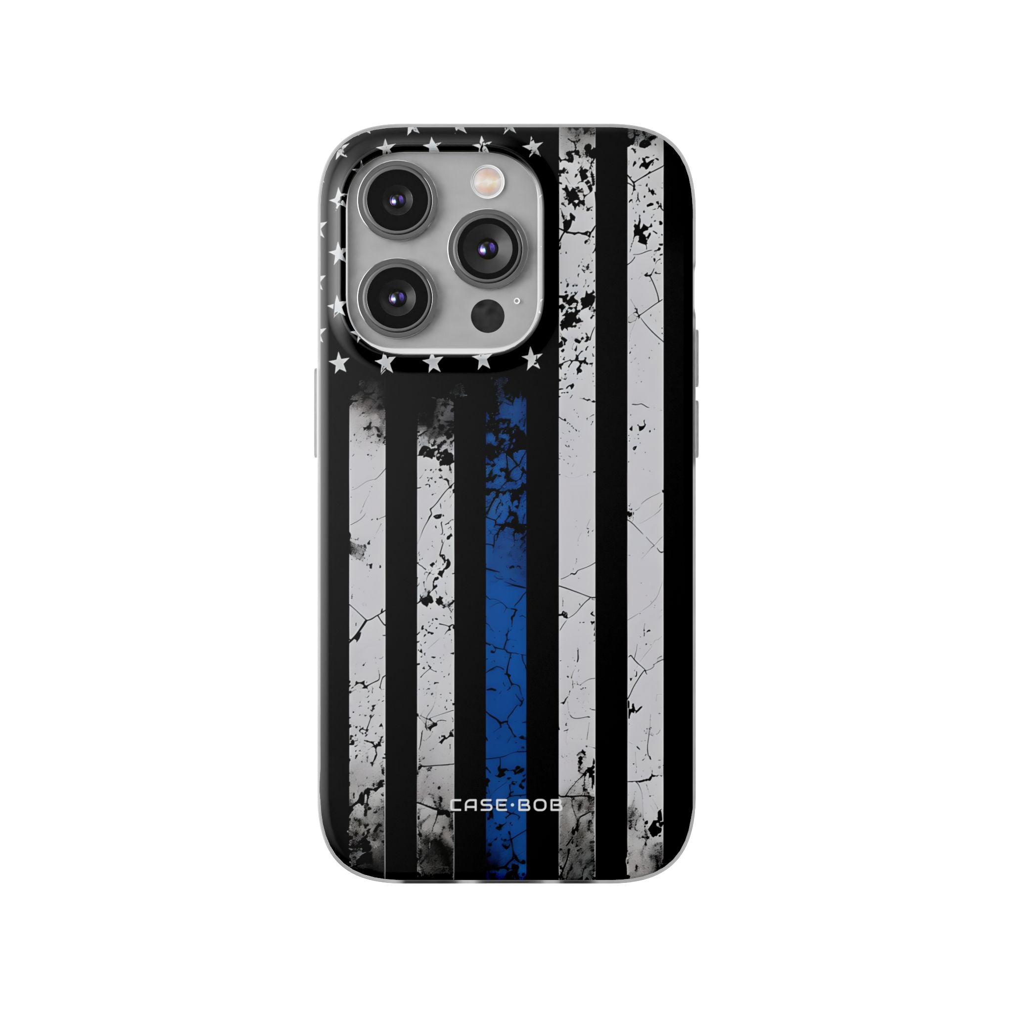 Blau gestreifte Flagge iPhone 14 Pro Case - Soft