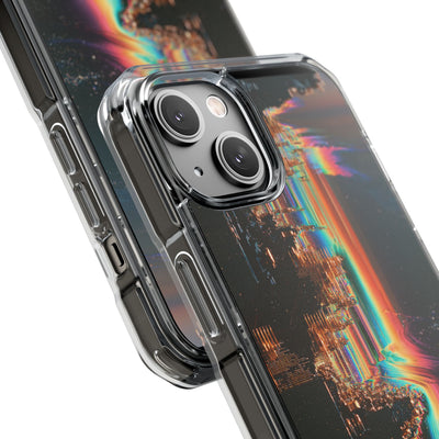 Prismatic Circuit · Clear Impact Magnetic Phone Case for iPhone · Black