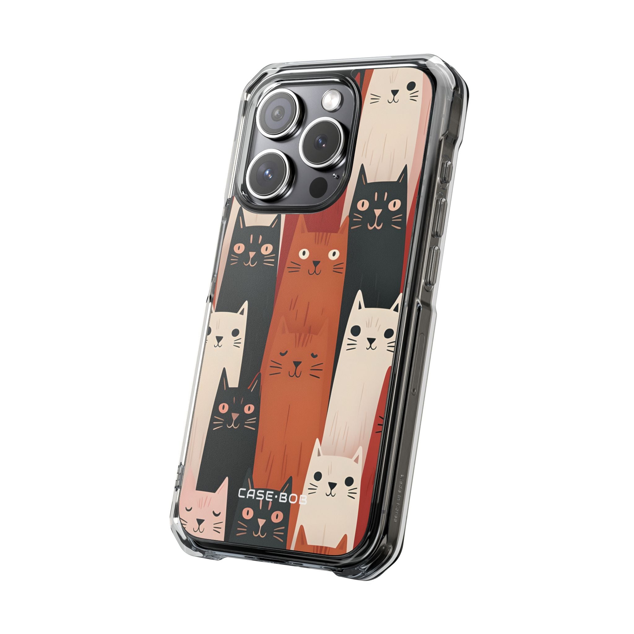 Elongated Cats Black iPhone 15 Pro Case - Impact