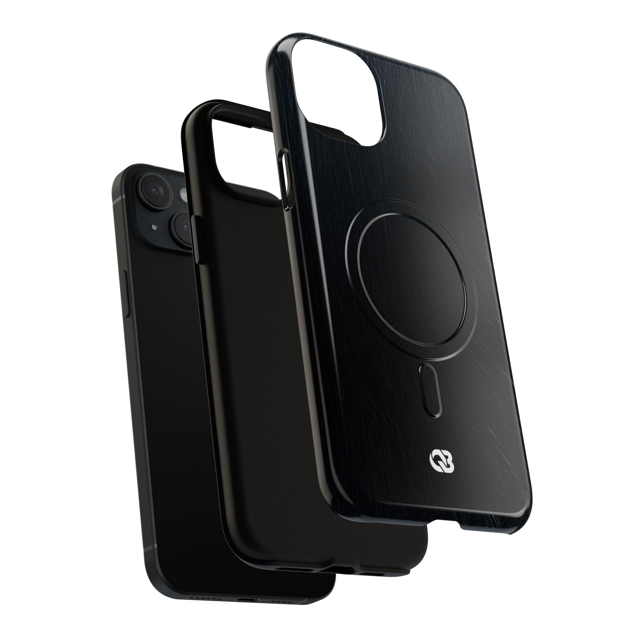 Black Tough 2.0 Magsafe Phone Case for iPhone - Midnight Brushed Grain