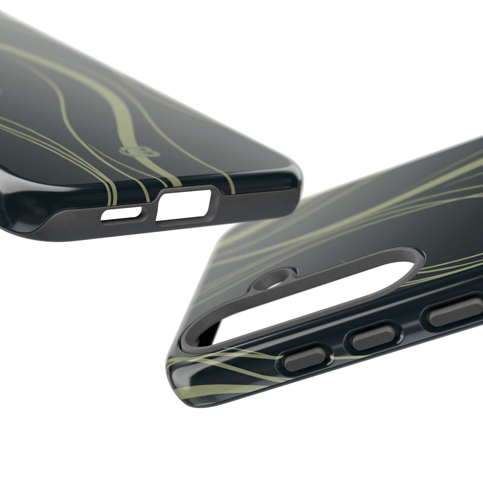 Green Tough Phone Case for Samsung - Obsidian Sage Flow