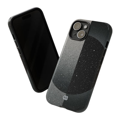 Black Tough Phone Case for iPhone - Lunar Static Orbit