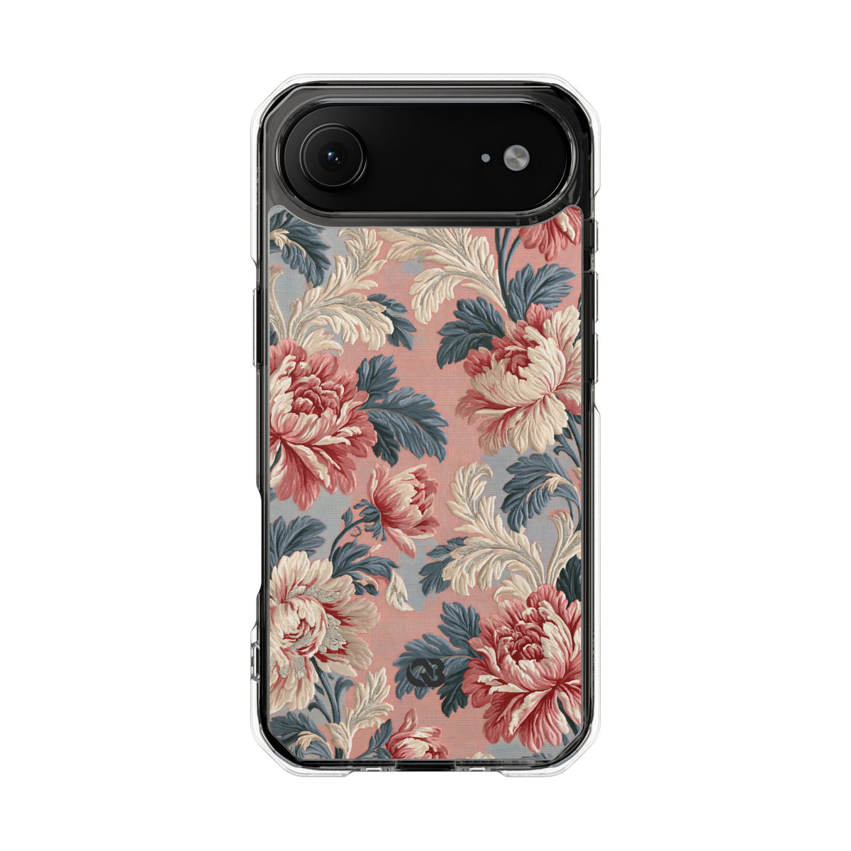 Blush Peony Jacquard · Clear Impact Magnetic Phone Case for iPhone ·  Pink