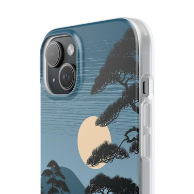 Blue Lite Phone Case for iPhone - Midnight Kyoto Pine