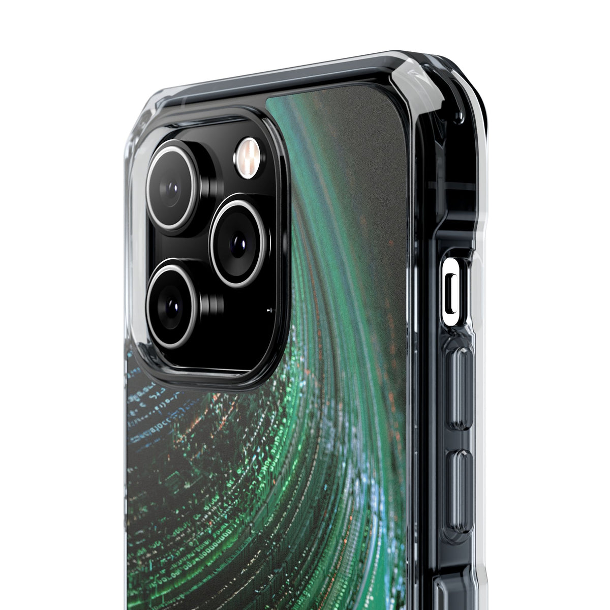 Orbital Data Stream · Clear Impact Magnetic Phone Case for iPhone · Green