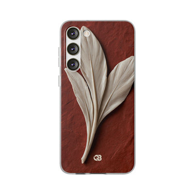 Carved Ivory Plume · Lite Phone Case for Samsung · Red