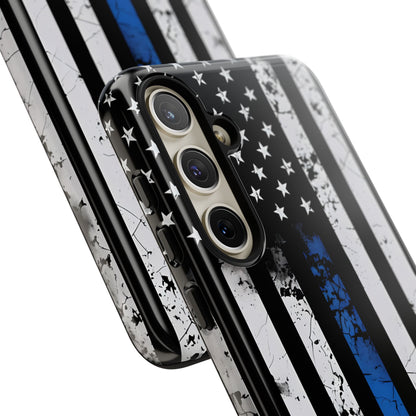 Blau gestreifte Flagge Samsung S24 Plus Case - Tough