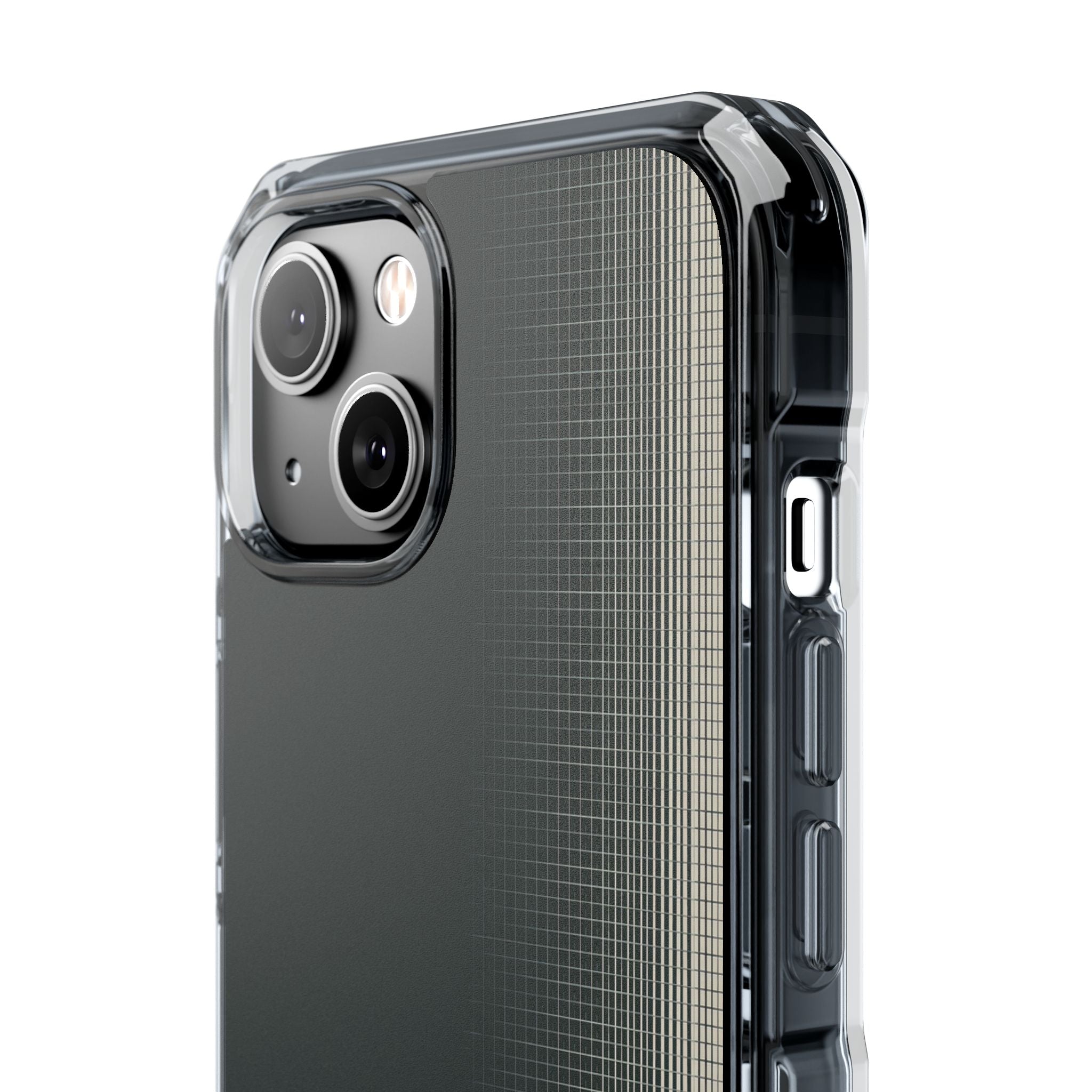 Grey Impact MagSafe Phone Case for iPhone - Charcoal Tech Grid