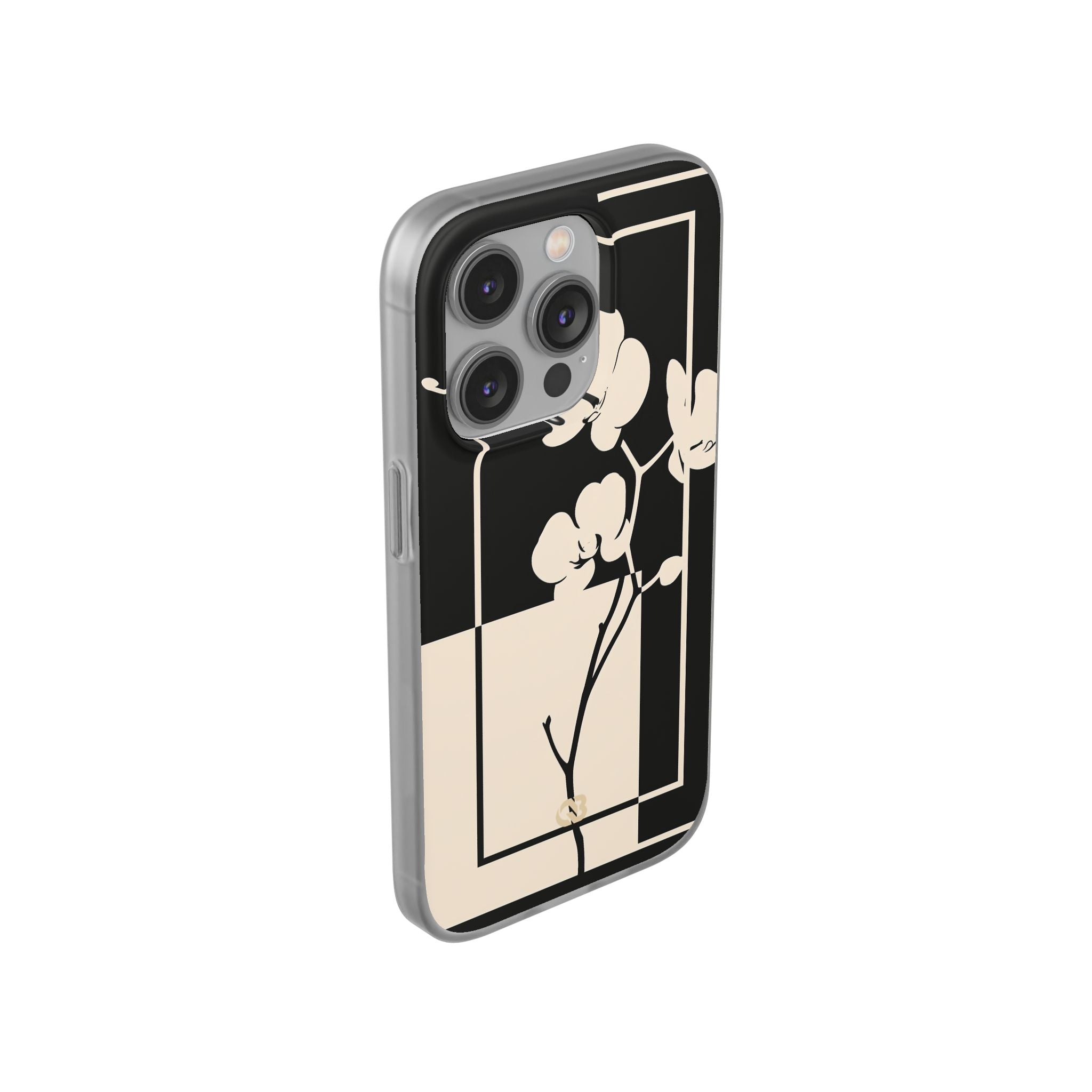Beige Lite Phone Case for iPhone - Nocturnal Orchid Frame