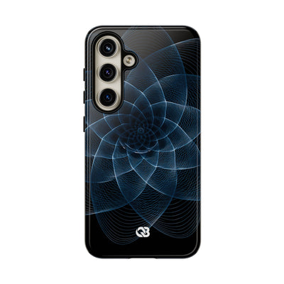 Blue Tough Phone Case for Samsung - Cobalt Geometric Bloom
