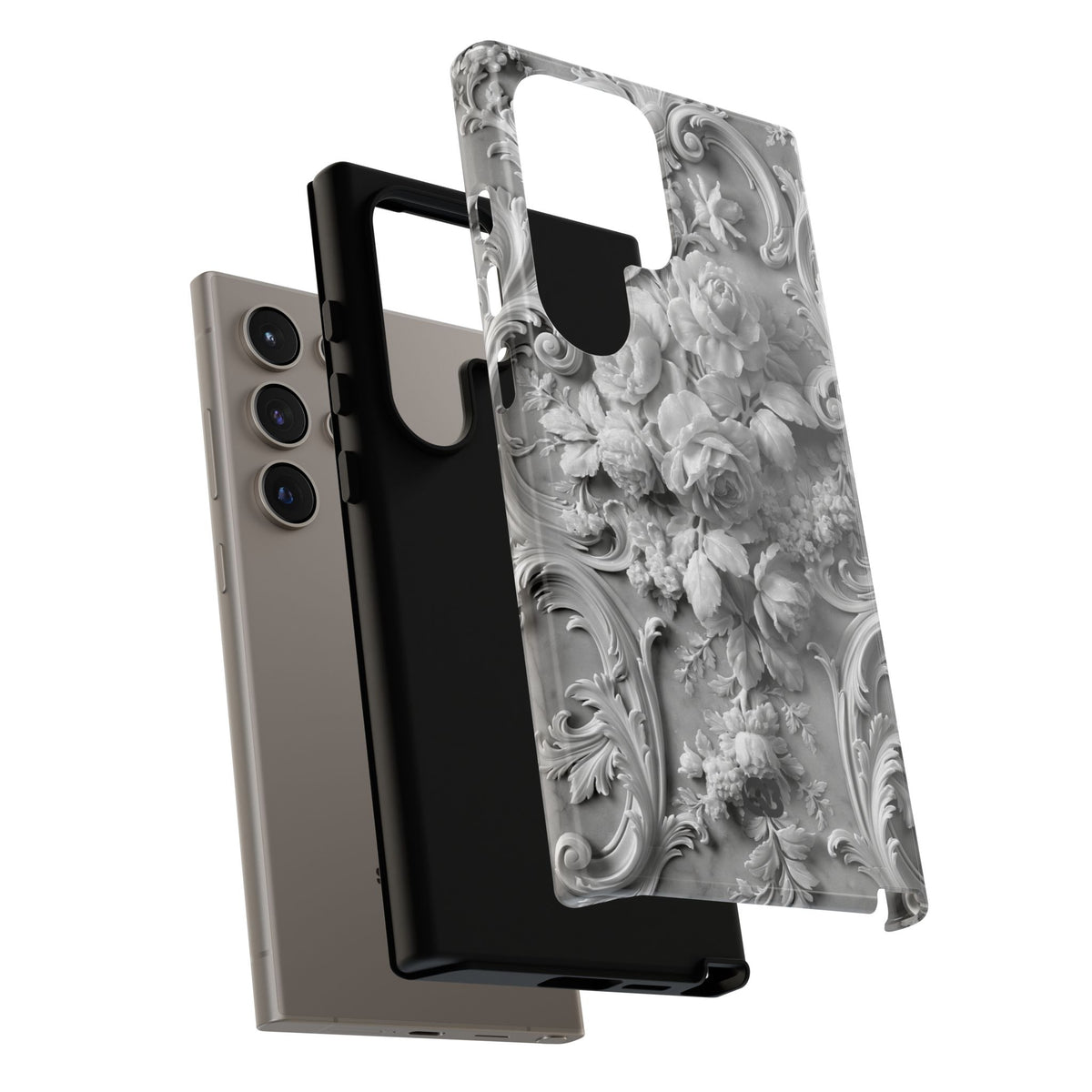 Rococo Marble Rose · Tough Phone Case for Samsung · White