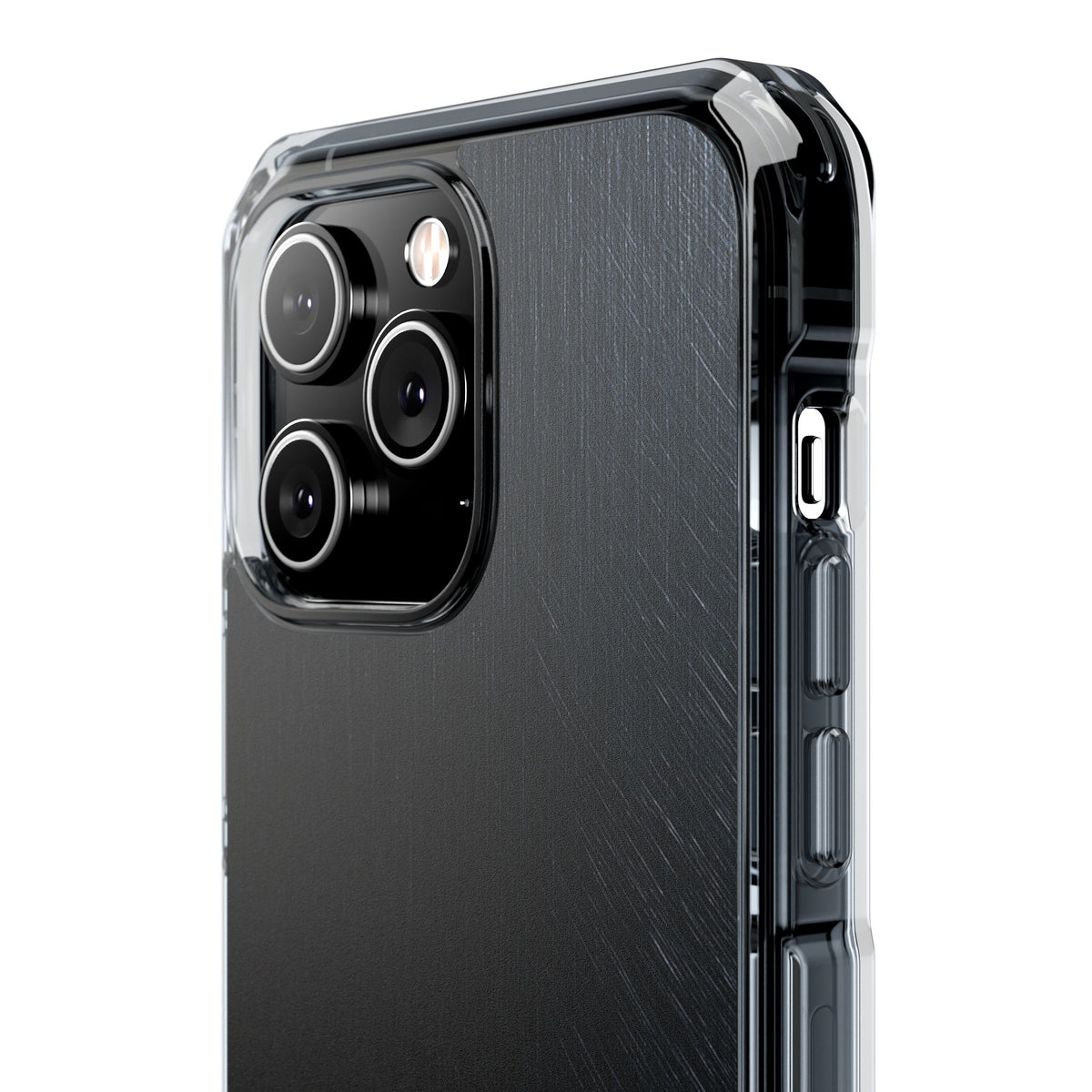 Brushed Obsidian Steel · Clear Impact Magnetic Phone Case for iPhone ·  Black