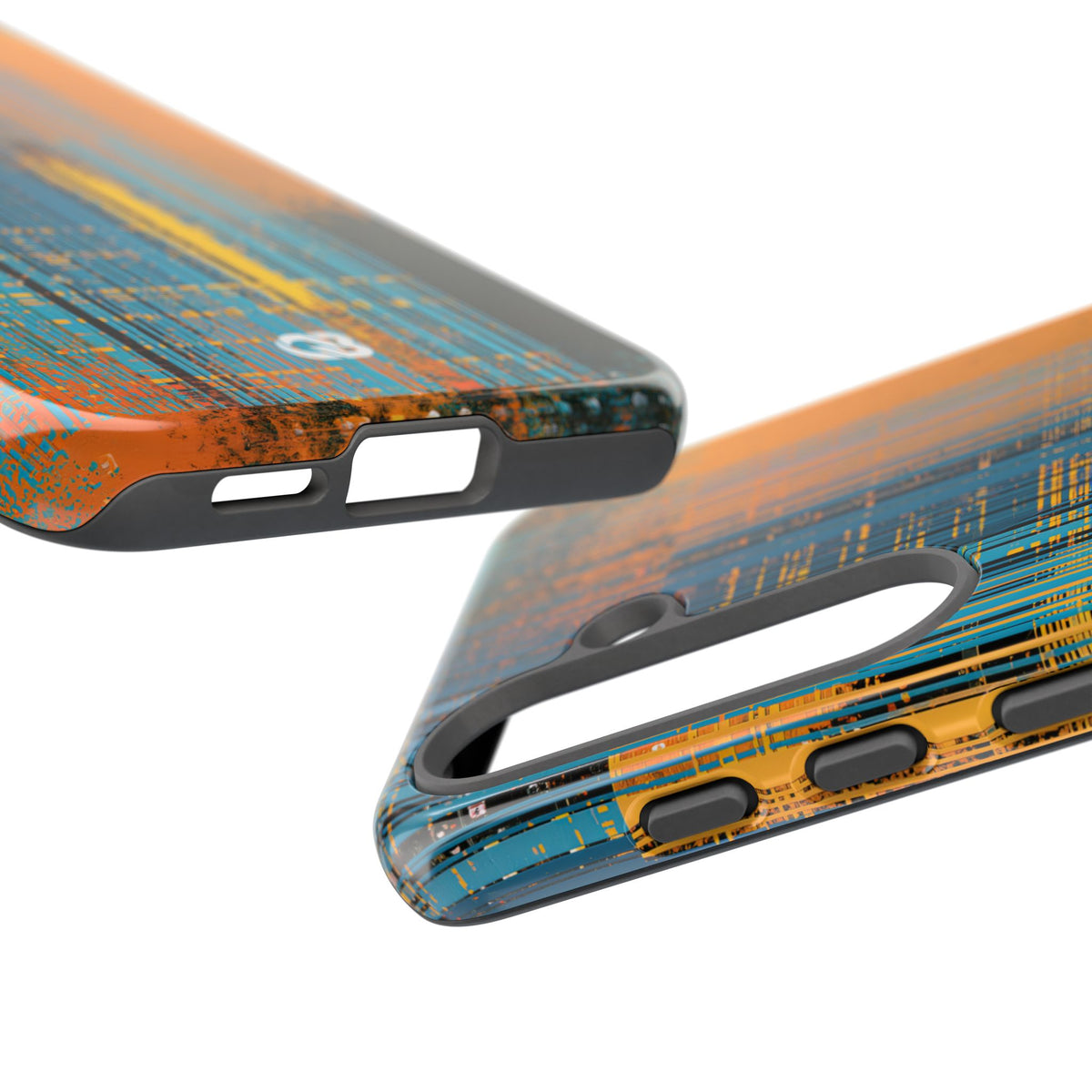 Cyber Glitch Stream · Tough Phone Case for Samsung · Teal