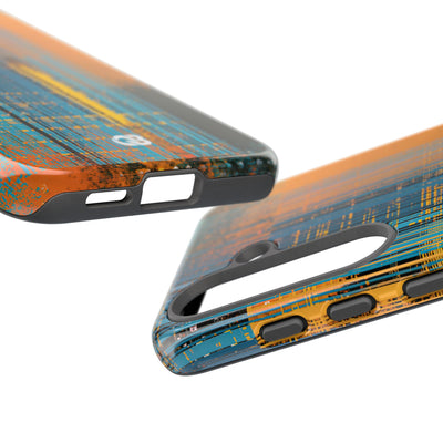 Cyber Glitch Stream · Tough Phone Case for Samsung · Teal