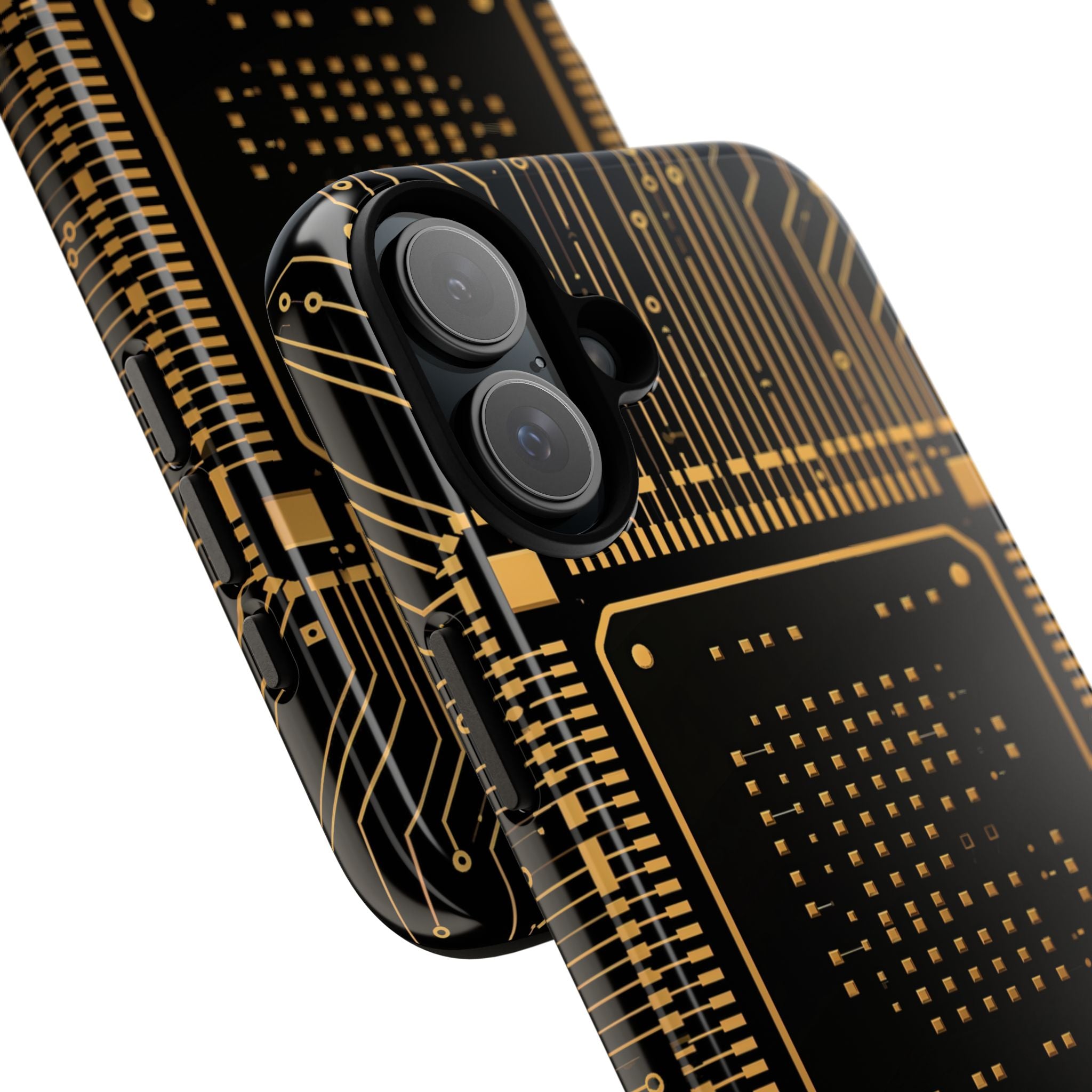 Gold Tough Phone Case for iPhone - Cyber Gold Processor