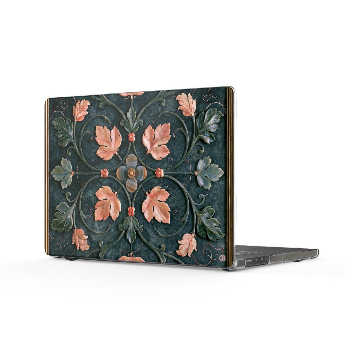 Florentine Rose Arabesque · Clear Hard Case for MacBook · Green