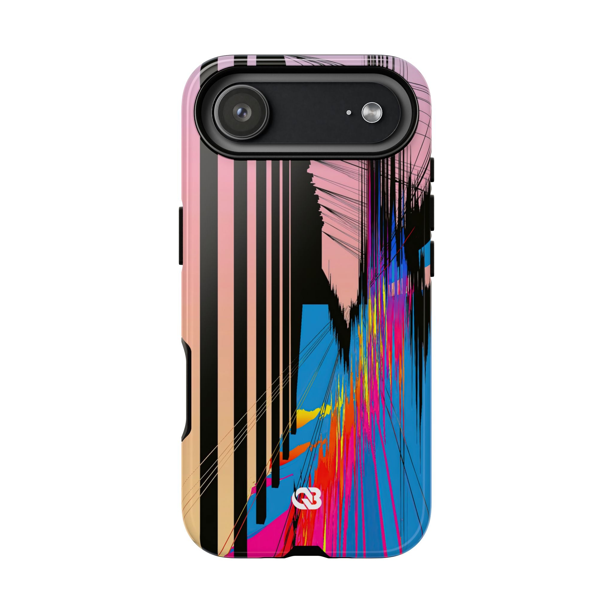Blue Tough Phone Case for iPhone - Fractured Data Skyline