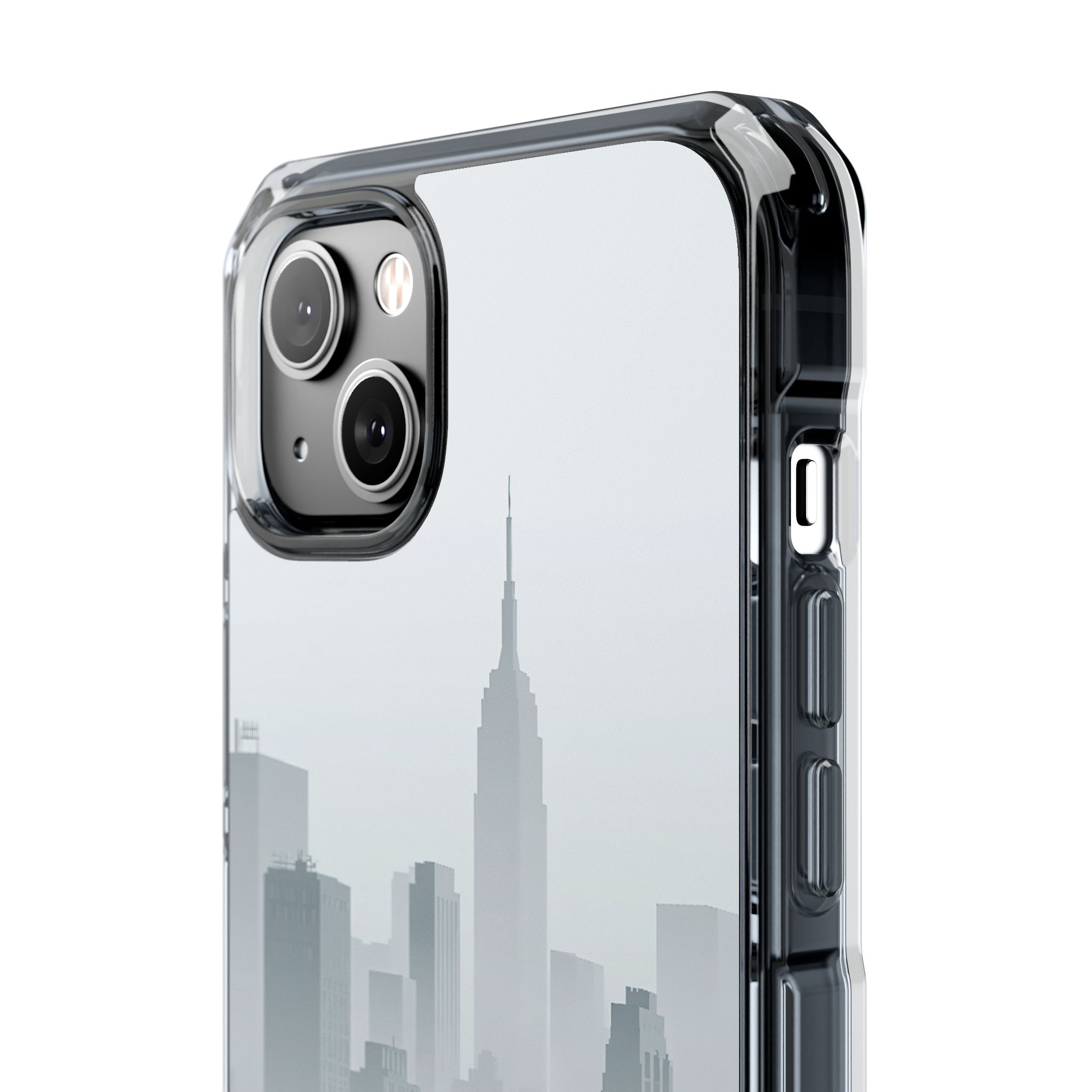 Grey Impact MagSafe Phone Case for iPhone - Steel Mist Skyline