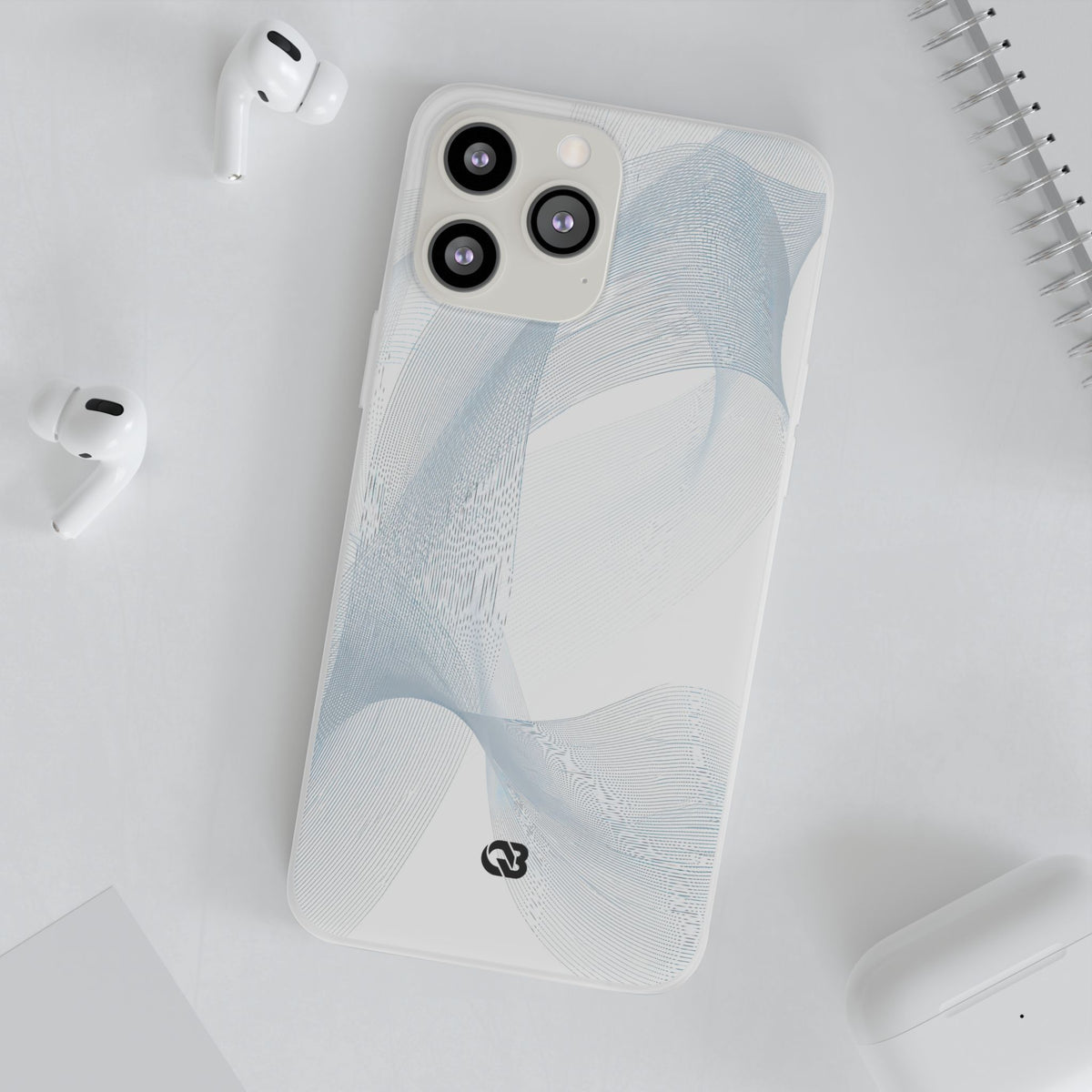 Glacial Contour Waves · Lite Phone Case for iPhone ·  White
