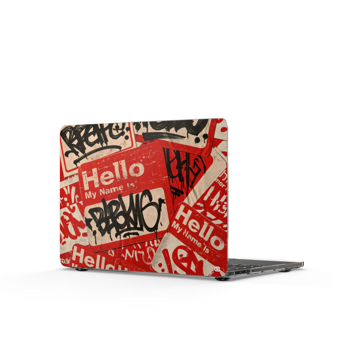 Slap Tag Collage · Clear Hard Case for MacBook · Red