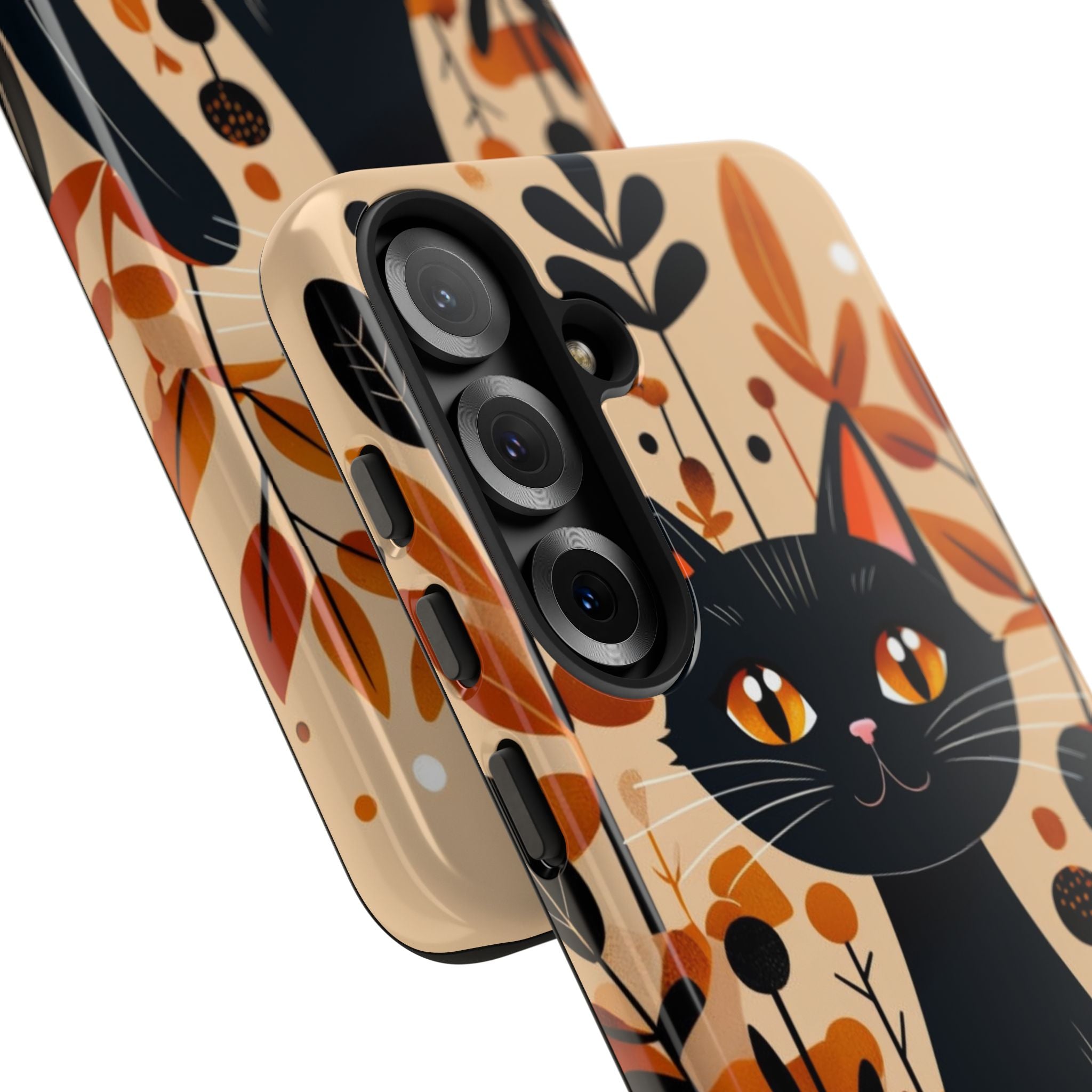 Black Cat Glow Samsung S25 Plus Case - Tough