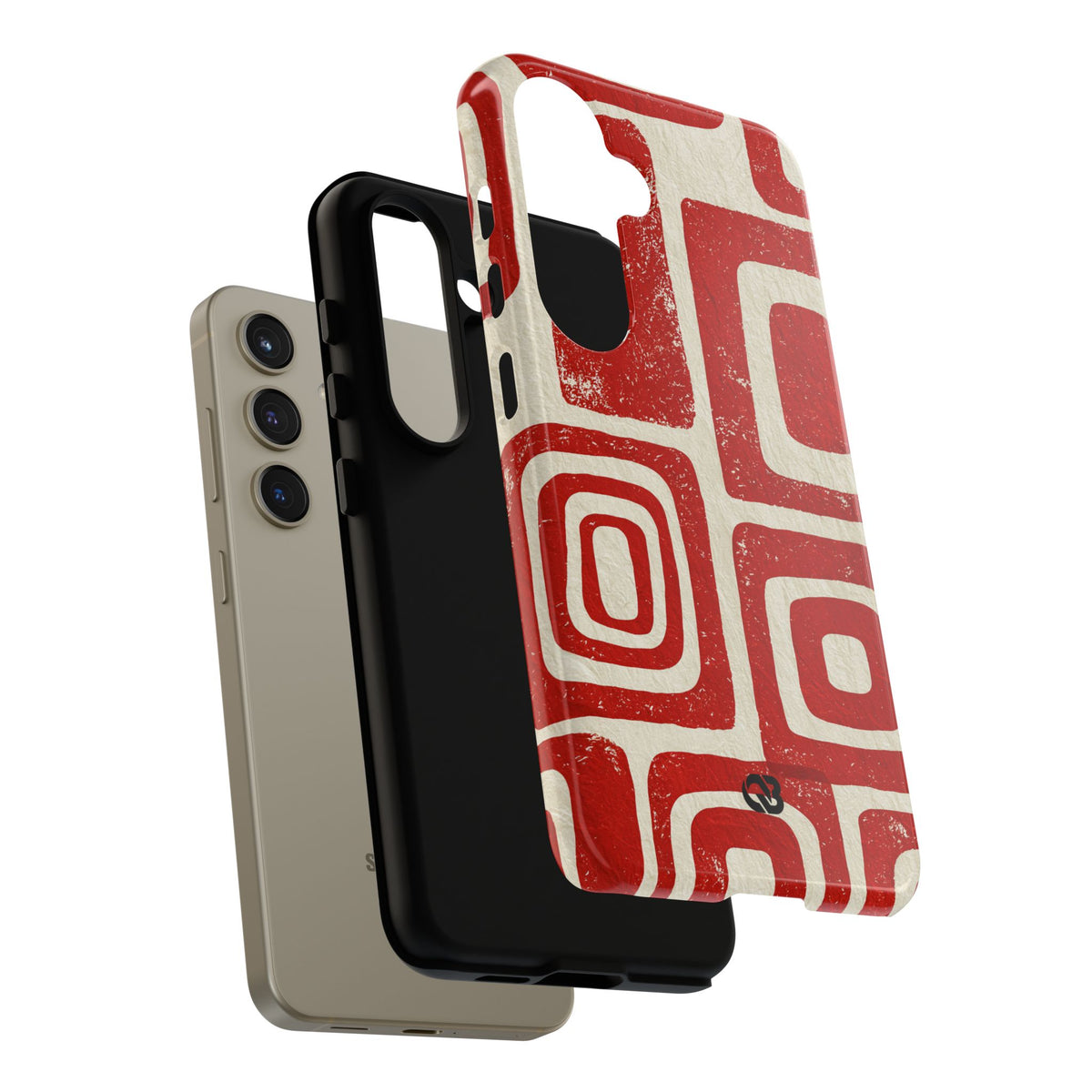 Vermilion Block Motif · Tough Phone Case for Samsung · Red