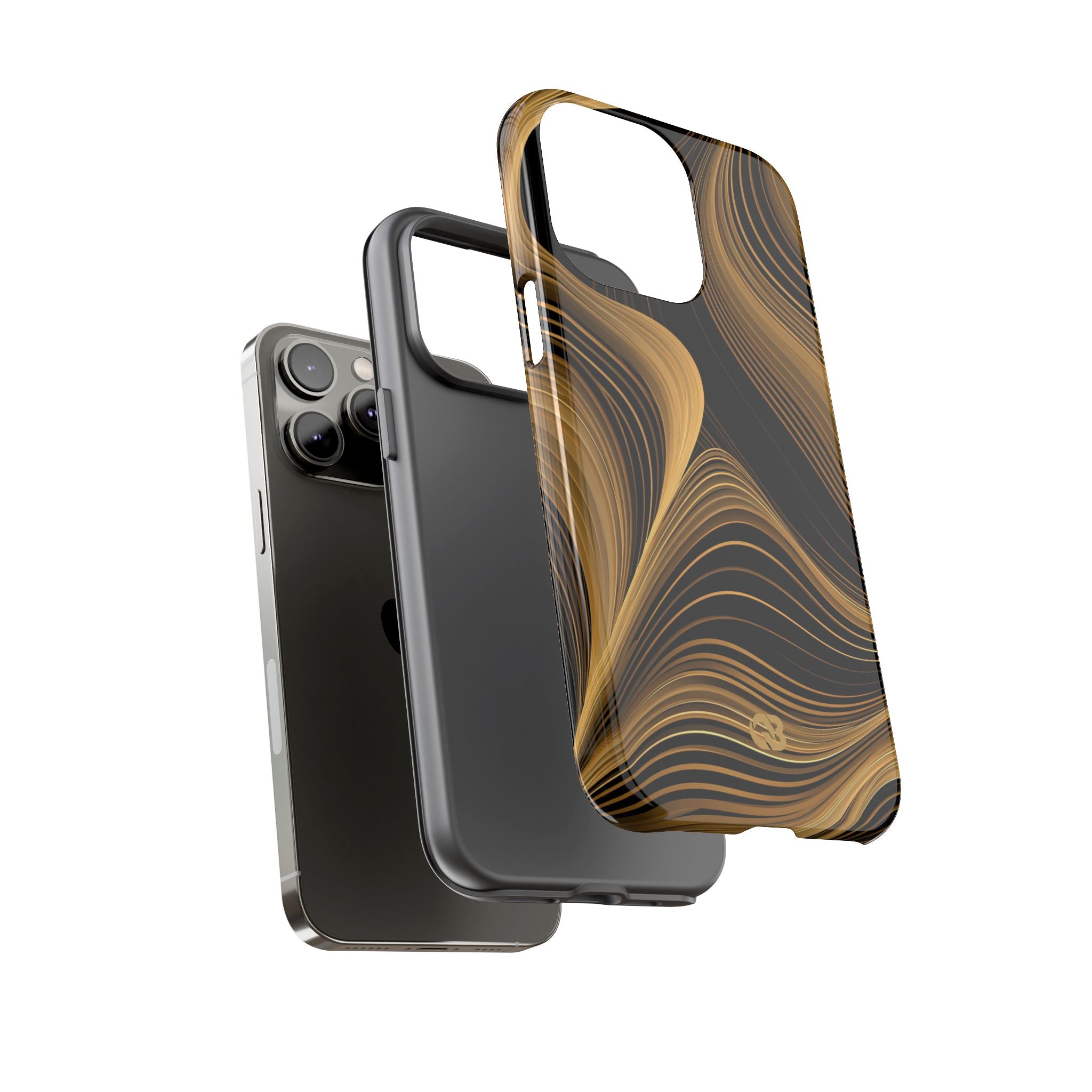 Gold Tough Phone Case for iPhone - Molten Copper Strands
