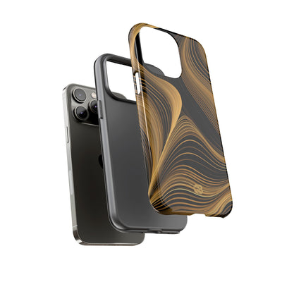 Gold Tough Phone Case for iPhone - Molten Copper Strands
