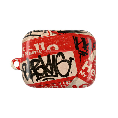 Slap Tag Collage · Hard Case for AirPods & AirPods Pro · Red