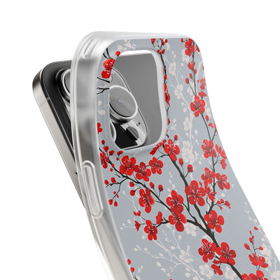 Grey Lite Phone Case for iPhone - Crimson Sakura Slate