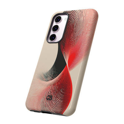 Red Tough Phone Case for Samsung - Scarlet Wireframe Helix